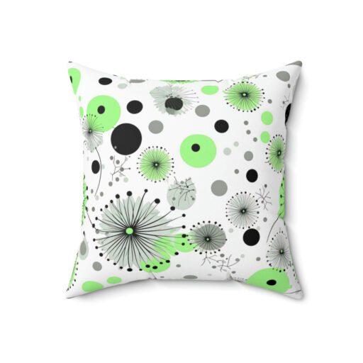 Vintage Lime Colored Polka Dot Spun Polyester Square Pillow