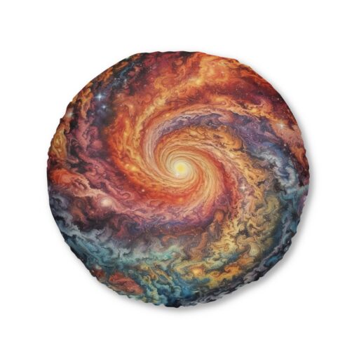 Milky way Tufted Floor Pillow, Round