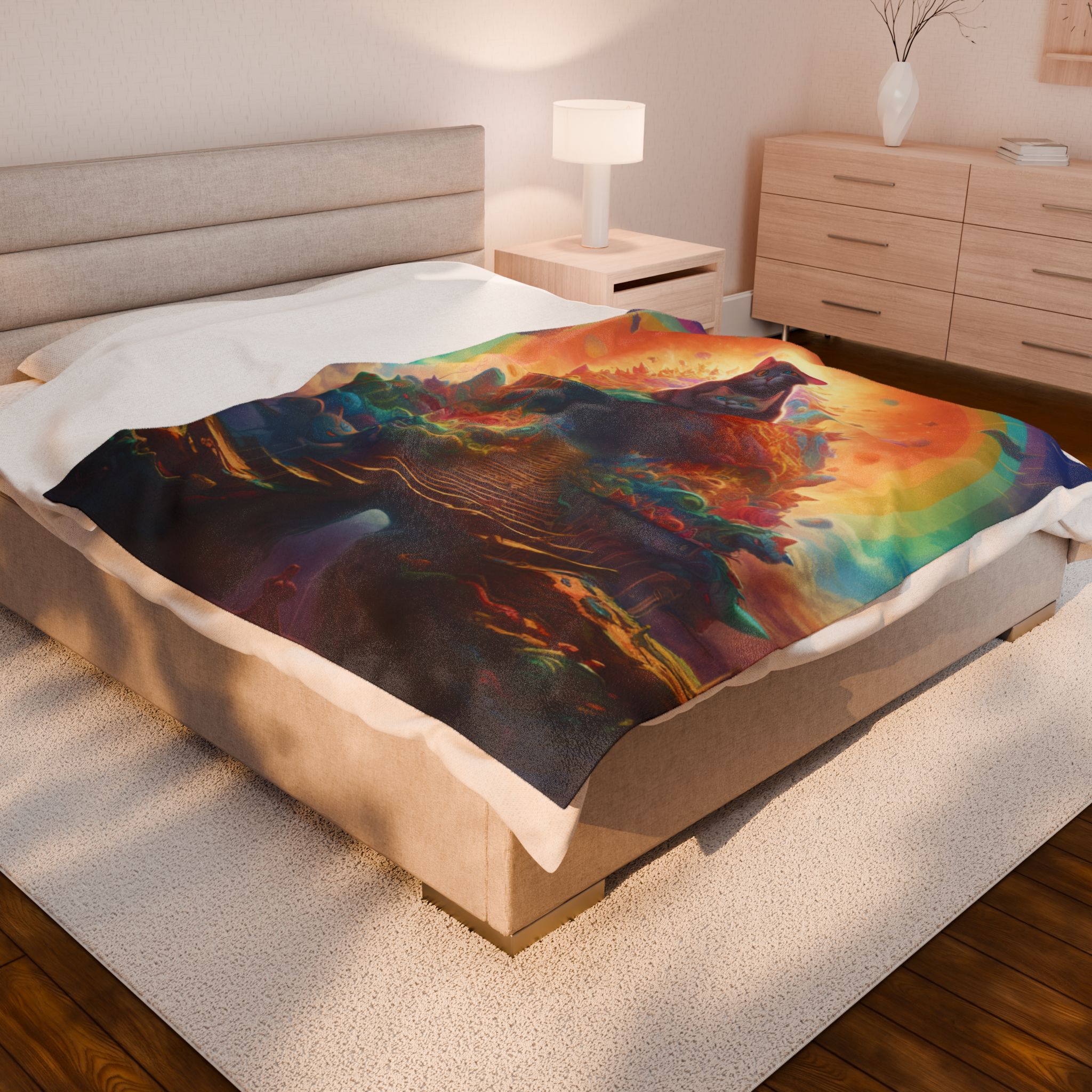 Cute Kitty Kingdom Velveteen Plush Blanket House of Trippers - Image 12