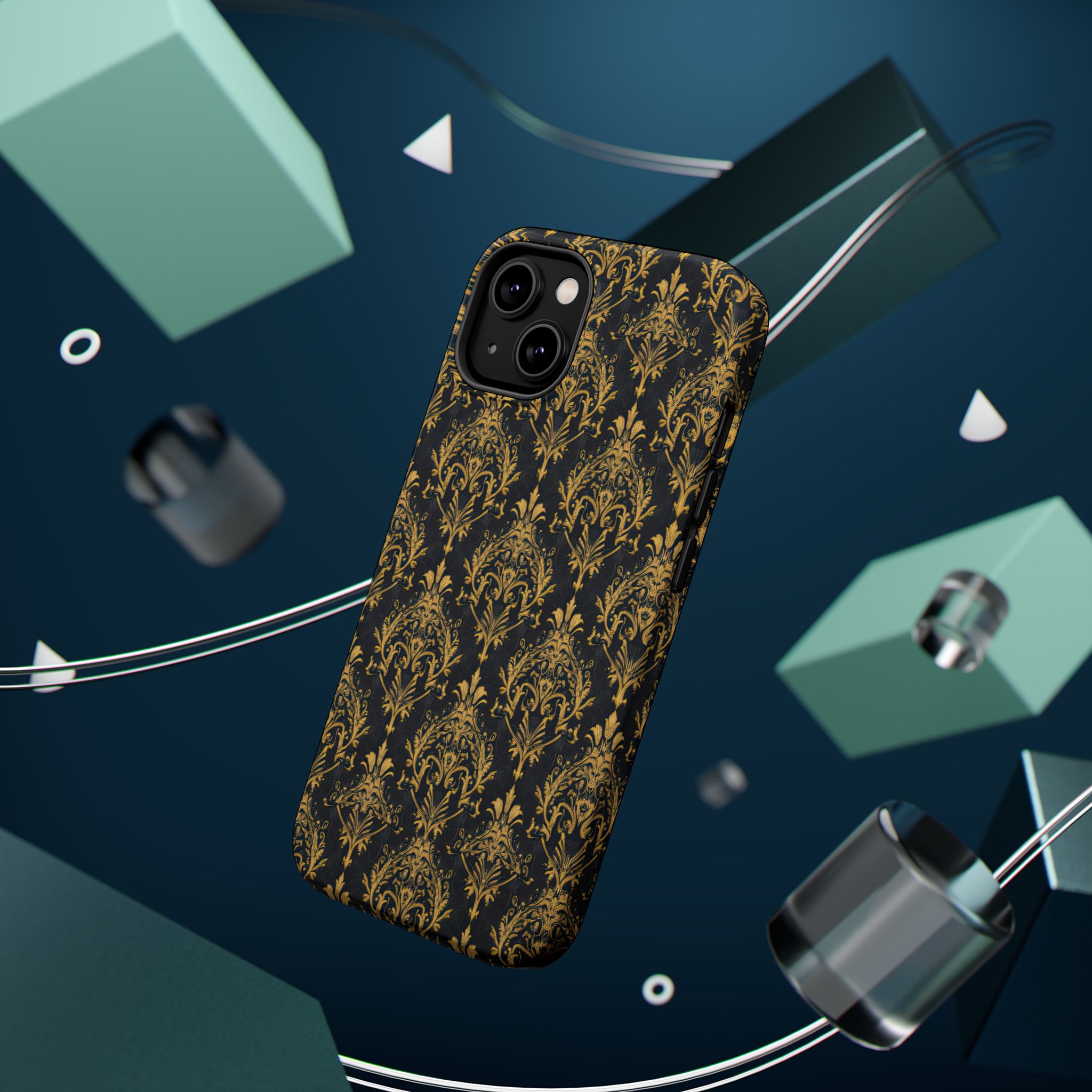 Elegant Gold Floral Magnetic Tough Case - Stylish Protection for Your Phone - Image 7