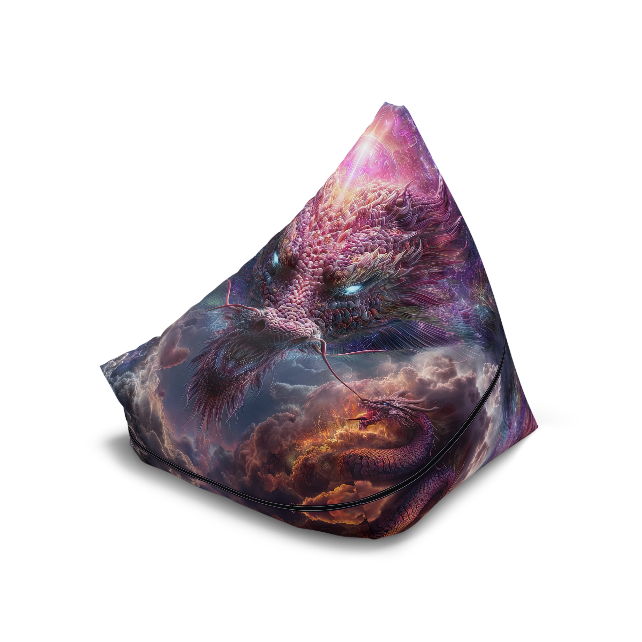 Cosmic Dragon Bean Bag Chair Cover - Galaxy Inspired Art