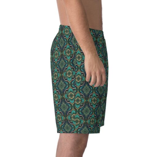 Men's Elastic Beach Shorts - Vibrant Floral Pattern for Summer Fun