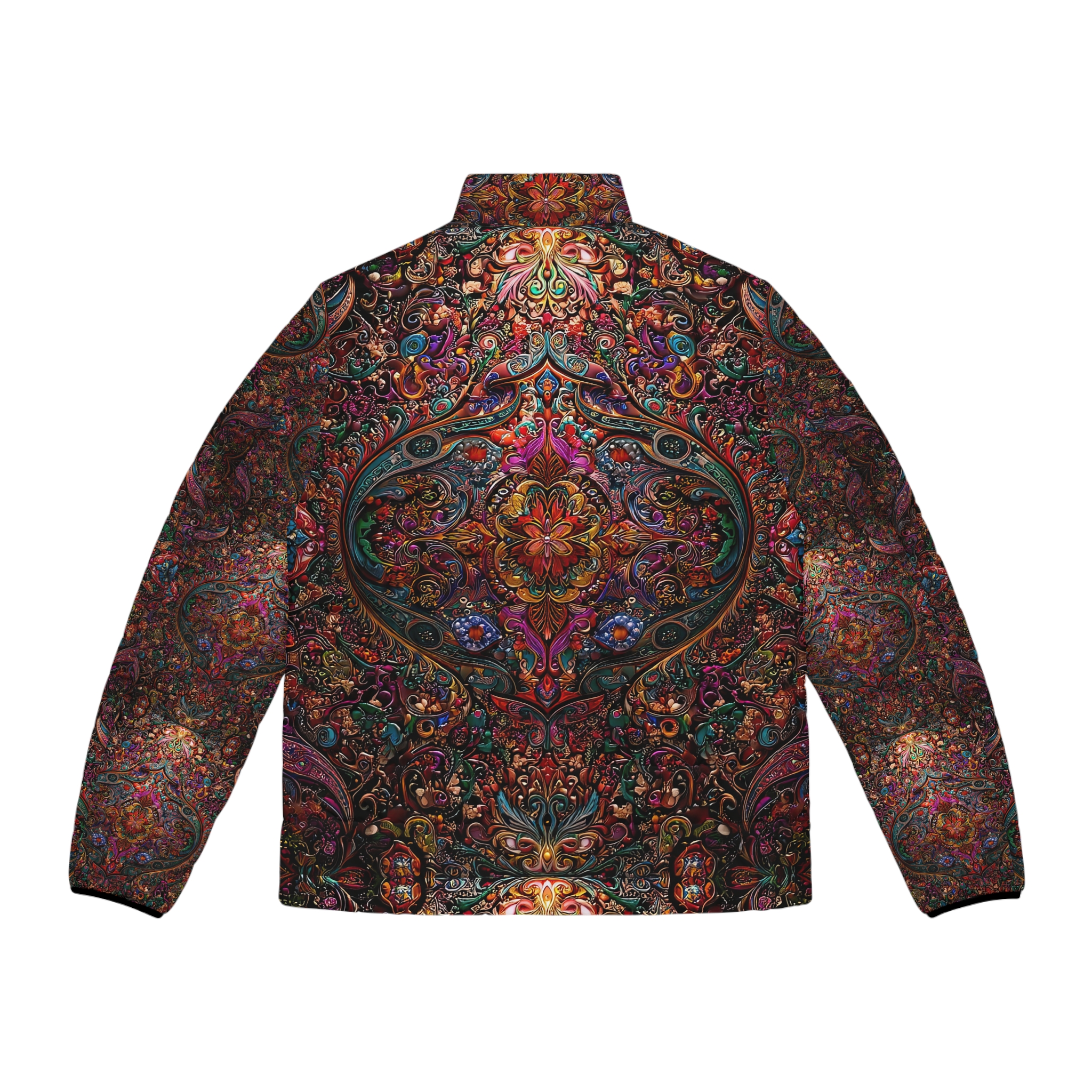 Bohemian Pattern Men's Puffer Jacket - Stylish & Warm Outerwear - Image 3