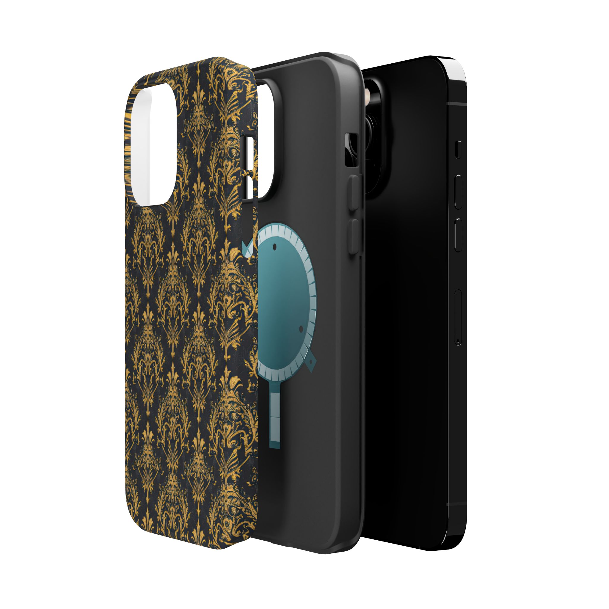 Elegant Gold Floral Magnetic Tough Case - Stylish Protection for Your Phone - Image 34