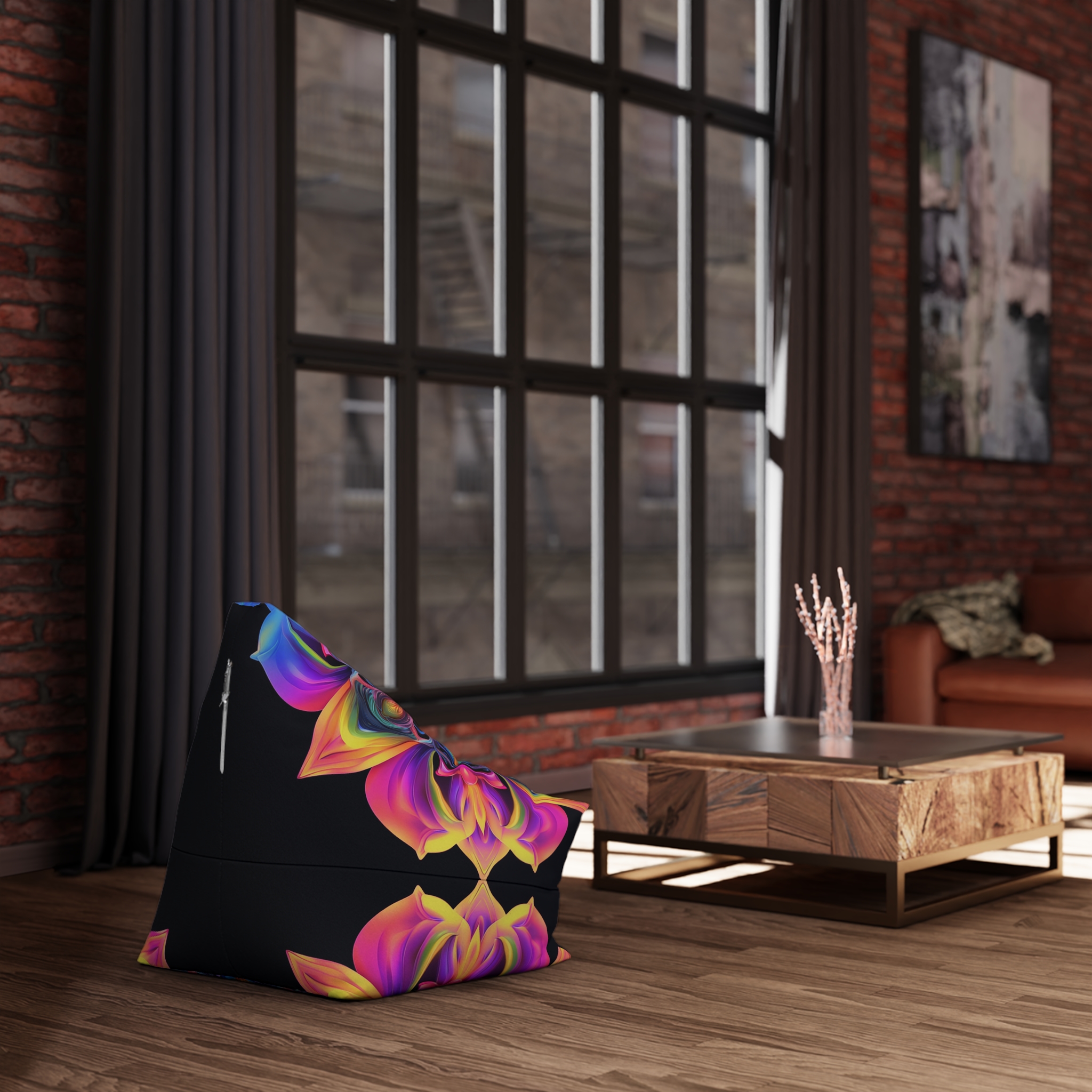 Vibrant Floral Bean Bag Chair Cover for Cozy Spaces - Image 14