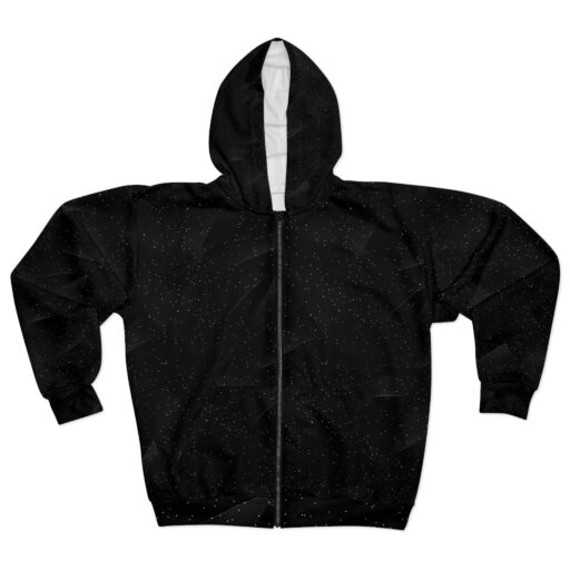 Cosmic Black Unisex Zip Hoodie - Perfect for Stargazers & Space Lovers