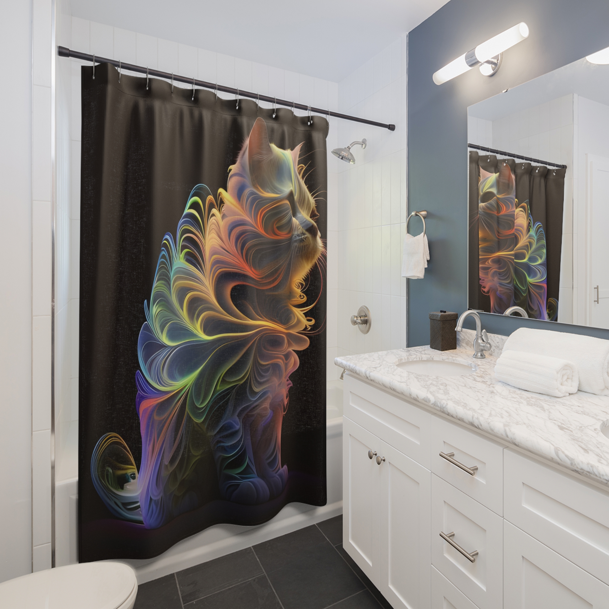 House of Trippers High Class Kitty Shower Curtains (It costs money to take me home) - Image 2