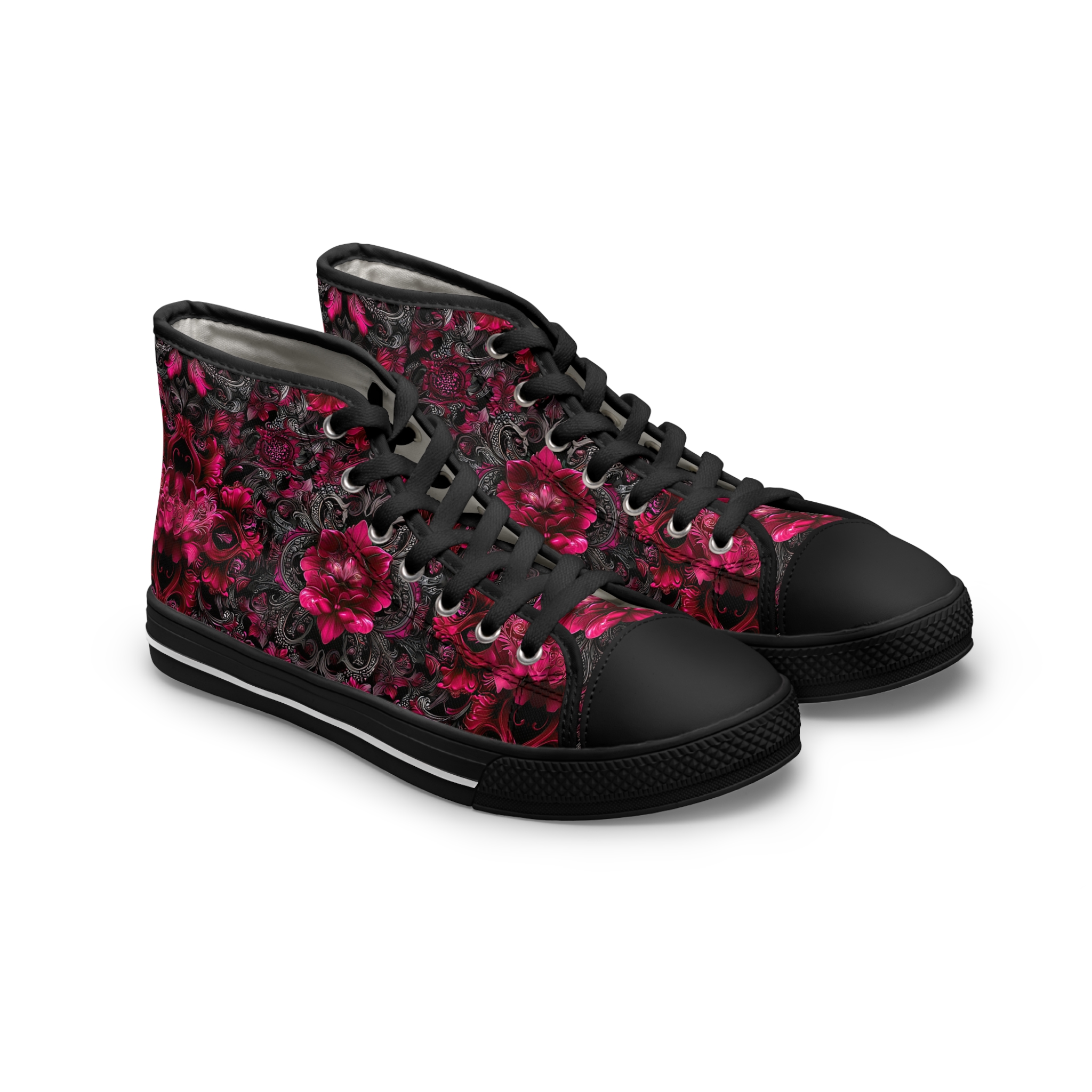 Ruby Rose Floral High Top Sneakers for Women - Stylish Floral Print Casual Footwear - Image 2