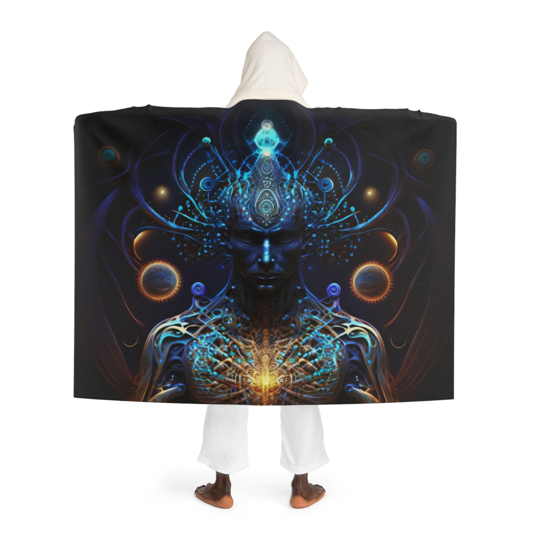 Zebulon Hooded Sherpa Fleece Blanket