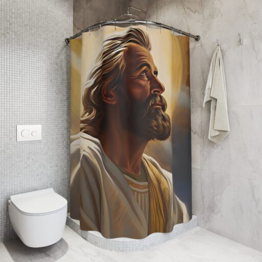 Inspirational Jesus Shower Curtain - Faith-Themed Home Decor