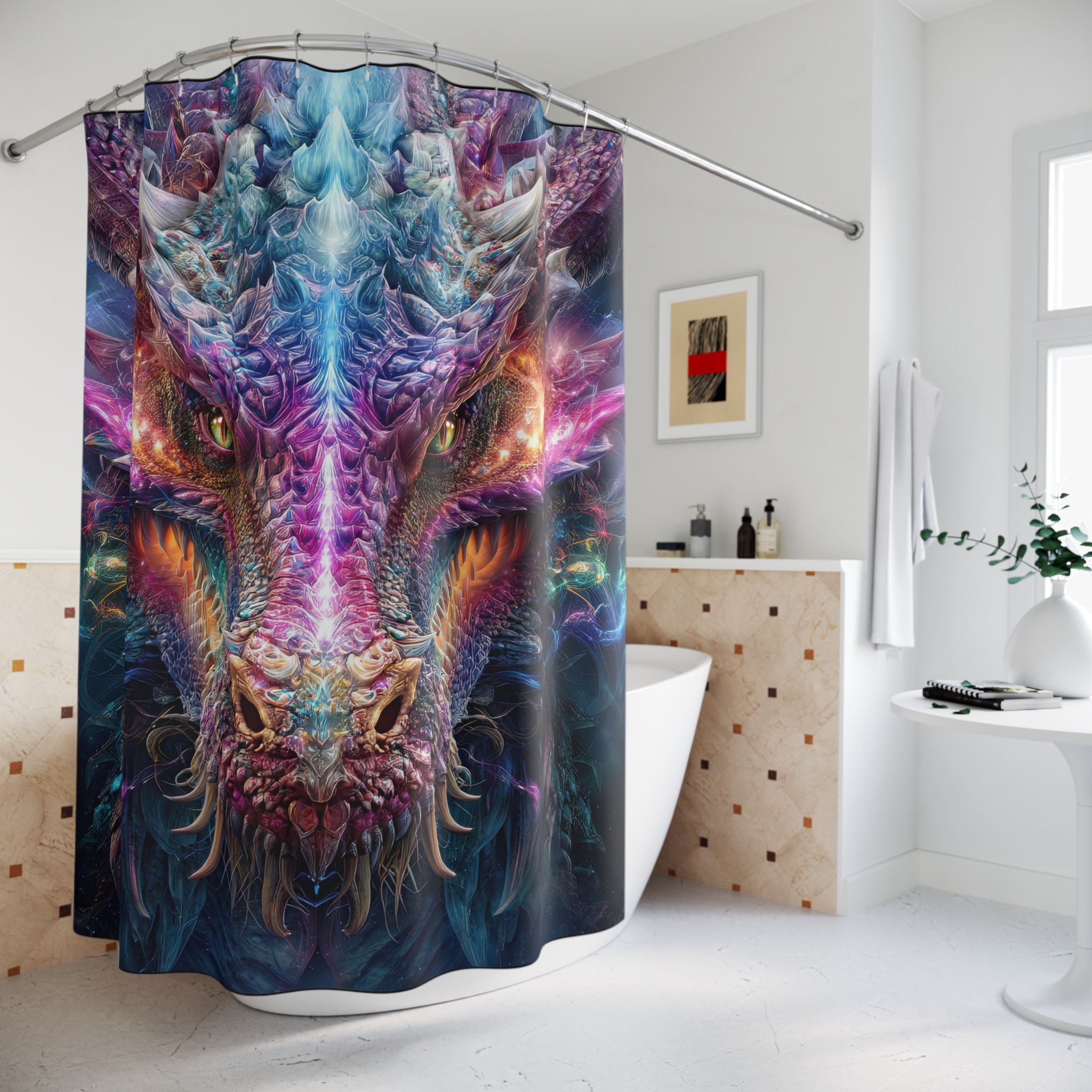 Vibrant Dragon Shower Curtain - Fantasy Home Décor for Bold Spaces - Image 5