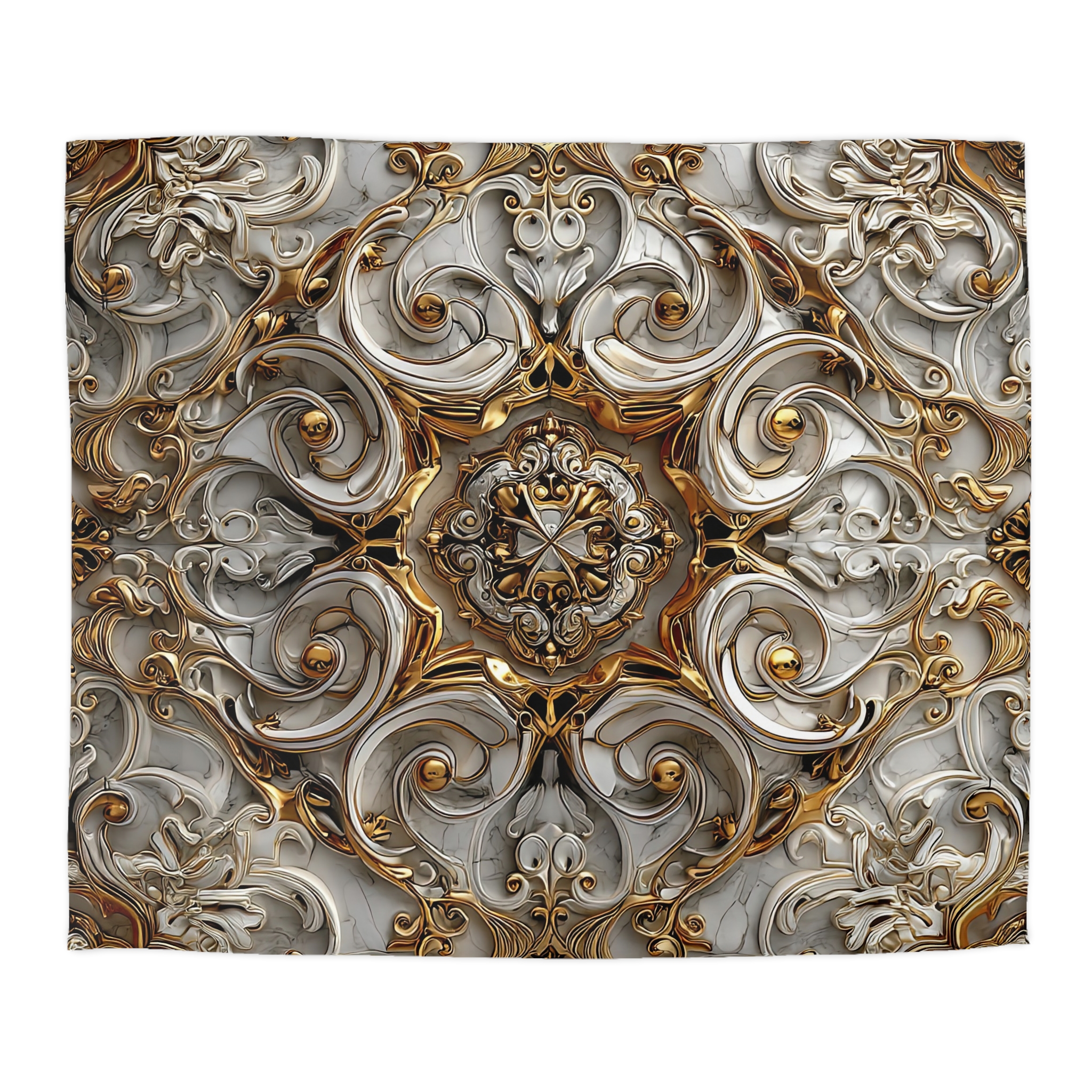 Luxurious Gold Swirl Microfiber Duvet Cover - Elegant Bedding for Home Decor - Image 2