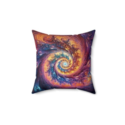 Rainbow Vortex Spun Polyester Square Pillow