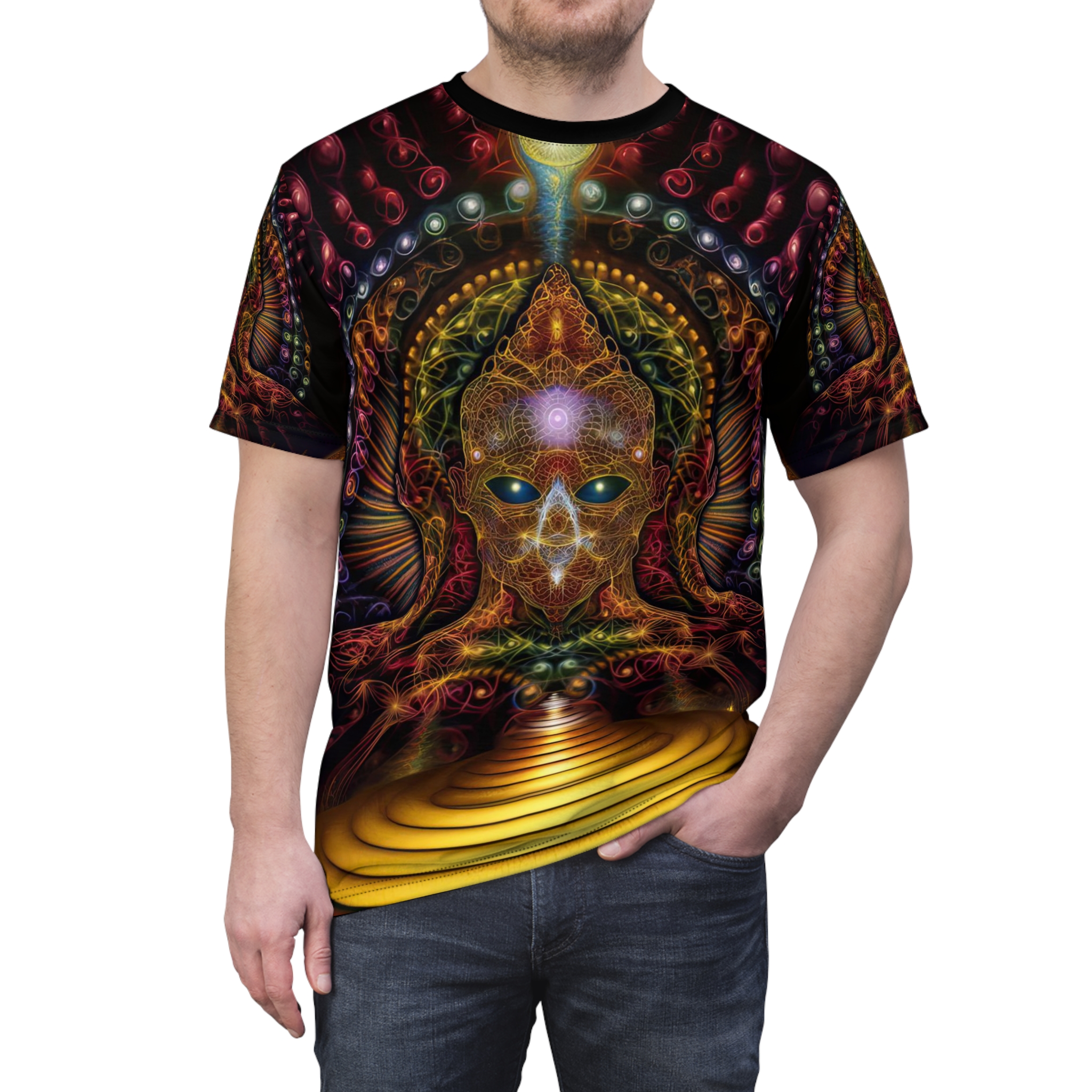 The Manifestation Of The Divine In Me Unisex Cut & Sew Tee - Image 5