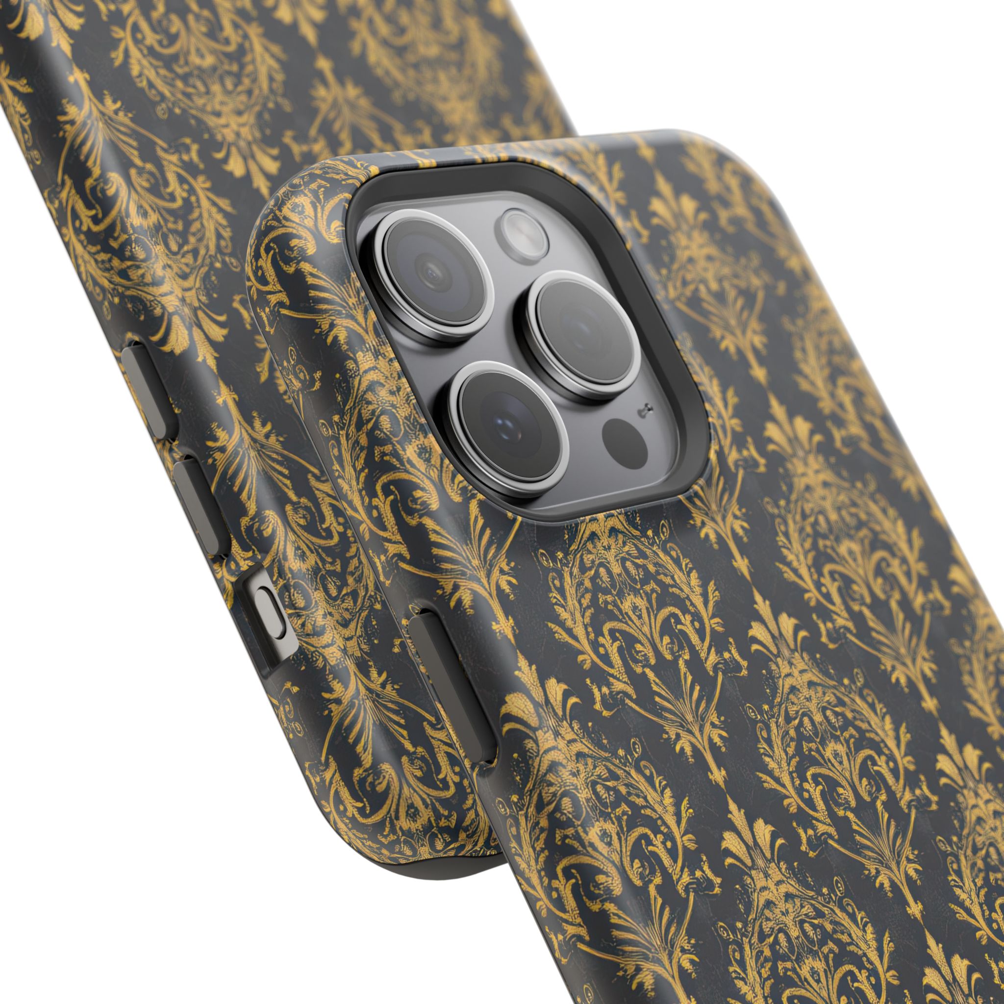 Elegant Gold Floral Magnetic Tough Case - Stylish Protection for Your Phone - Image 98