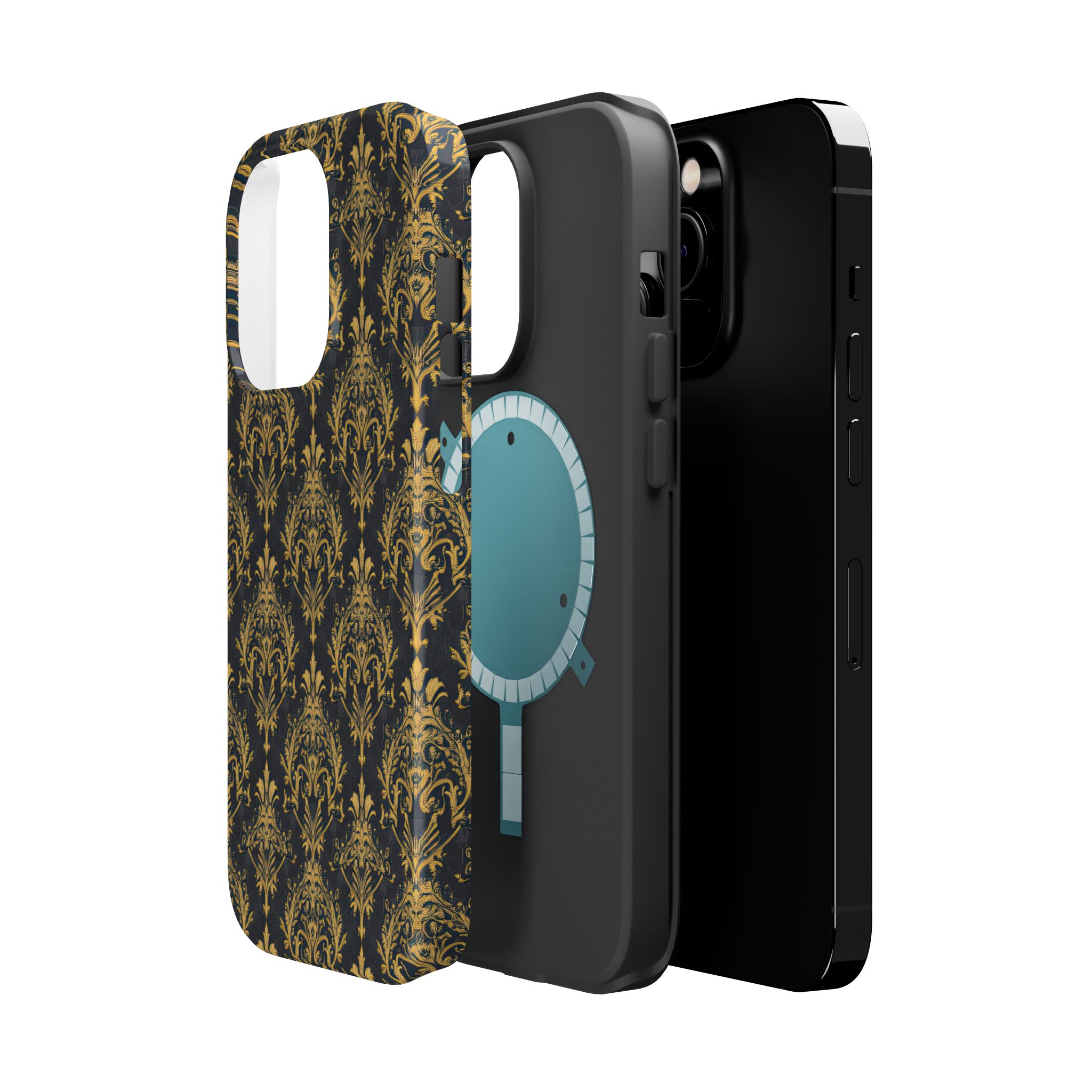 Elegant Gold Floral Magnetic Tough Case - Stylish Protection for Your Phone - Image 14