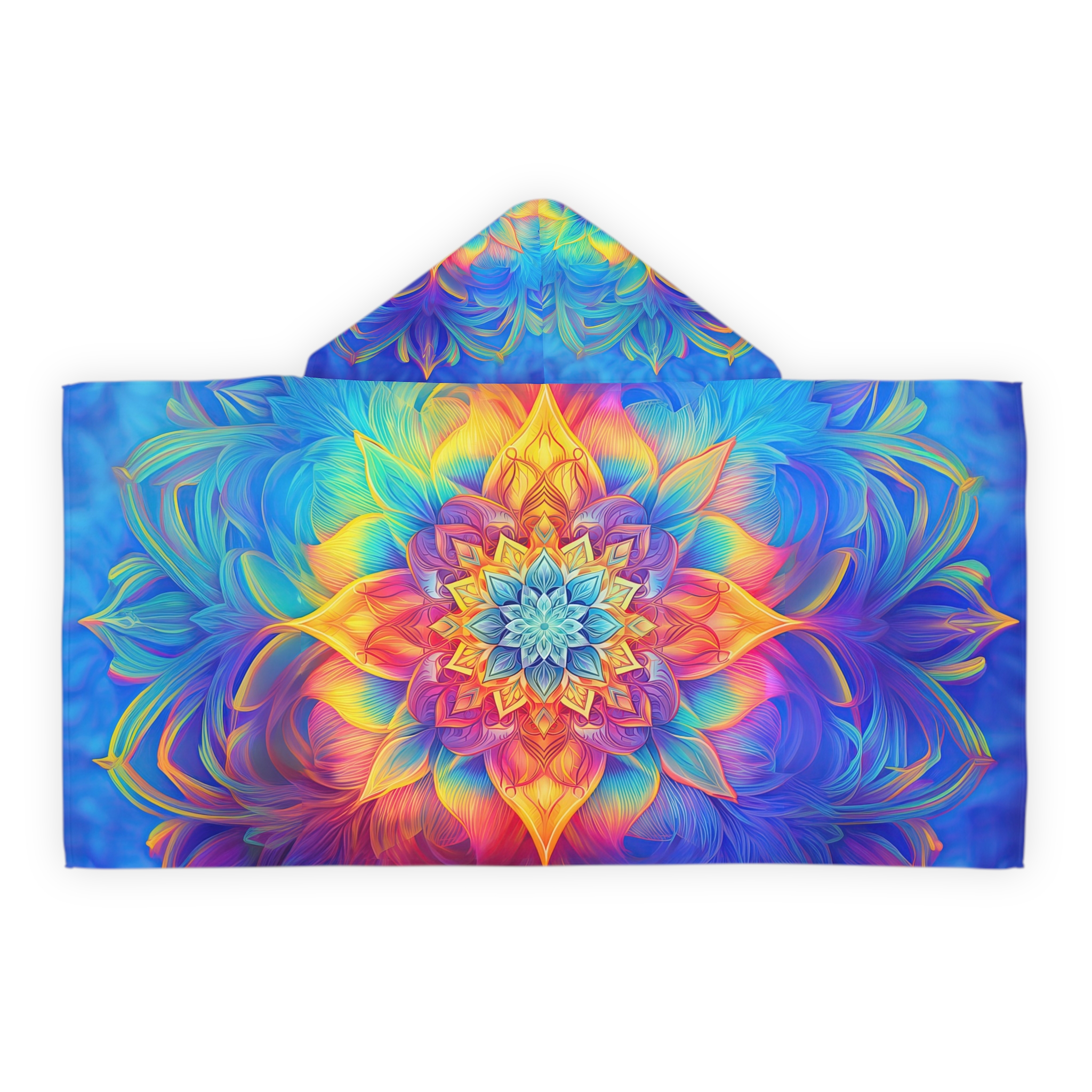 Vibrant Floral Youth Hooded Towel - Perfect for Bath Time and Beach Fun - Image 2