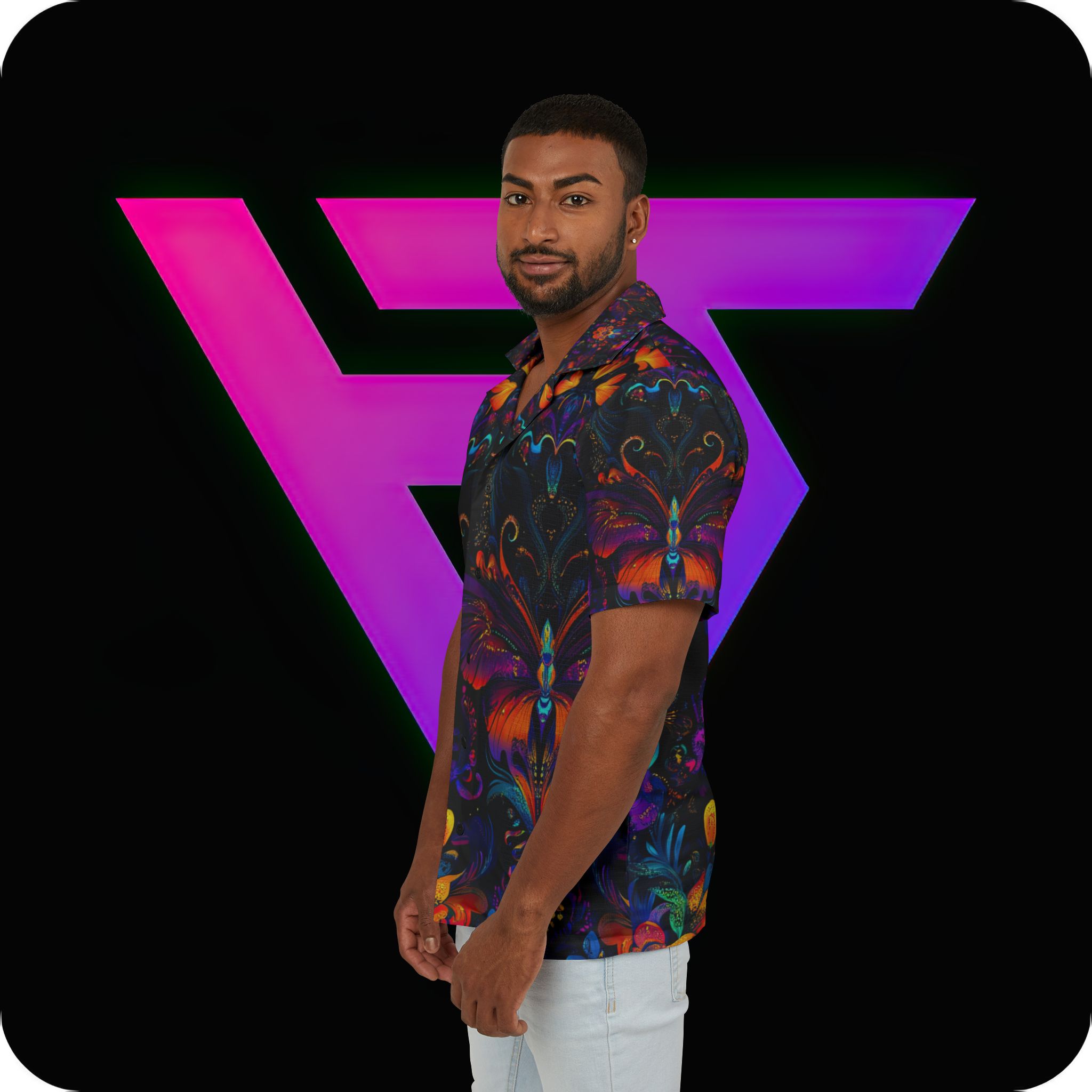 Vibrant Floral Men's Hawaiian Camp Shirt - Perfect for Summer Celebrations - Image 5