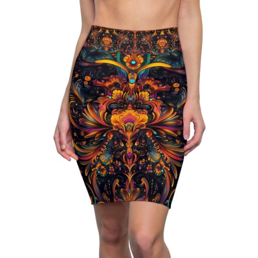 Vibrant Floral Women's Pencil Skirt - Colorful Couture for Every Occasion