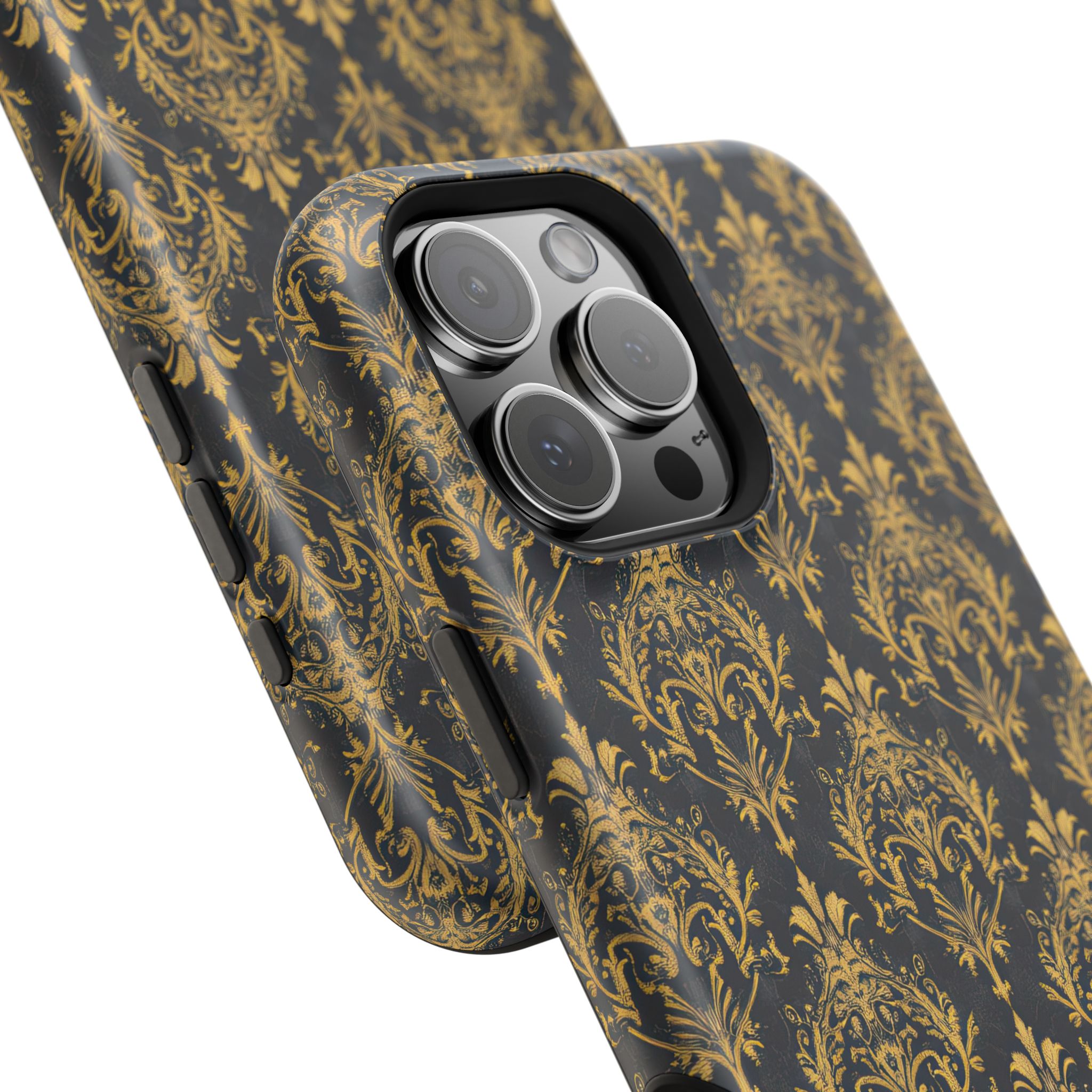 Elegant Gold Floral Magnetic Tough Case - Stylish Protection for Your Phone - Image 127