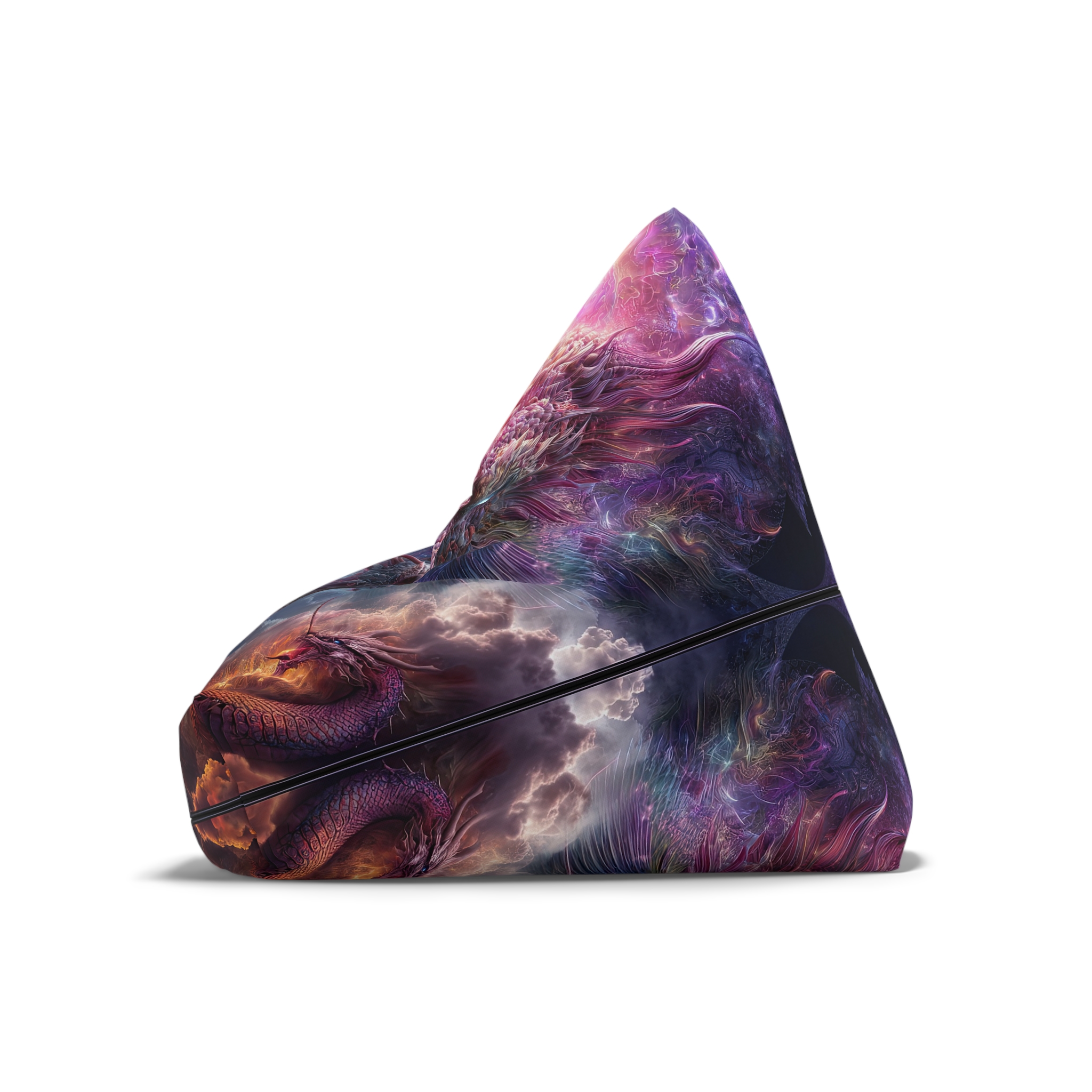 Cosmic Dragon Bean Bag Chair Cover - Galaxy Inspired Art - Image 5