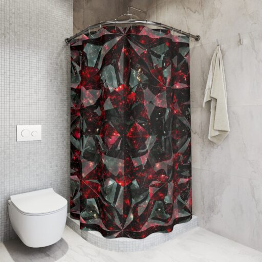 Glamorous Dark Crystal Shower Curtain - Modern Bathroom Decor