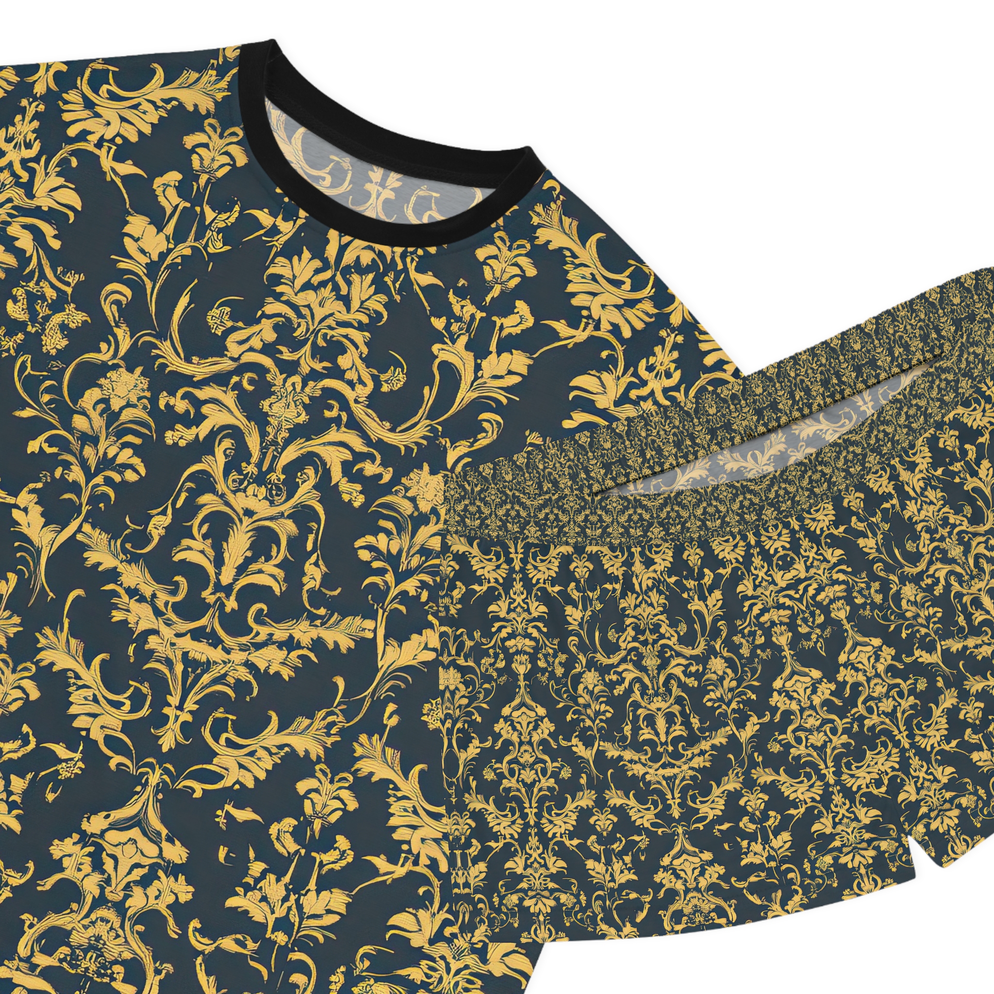 Elegant Women’s Short Pajama Set - Luxurious Floral Print for Cozy Nights - Image 4