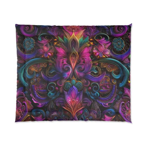 Vibrant Floral Pattern Comforter - Bohemian Chic Bedding for a Cozy Home