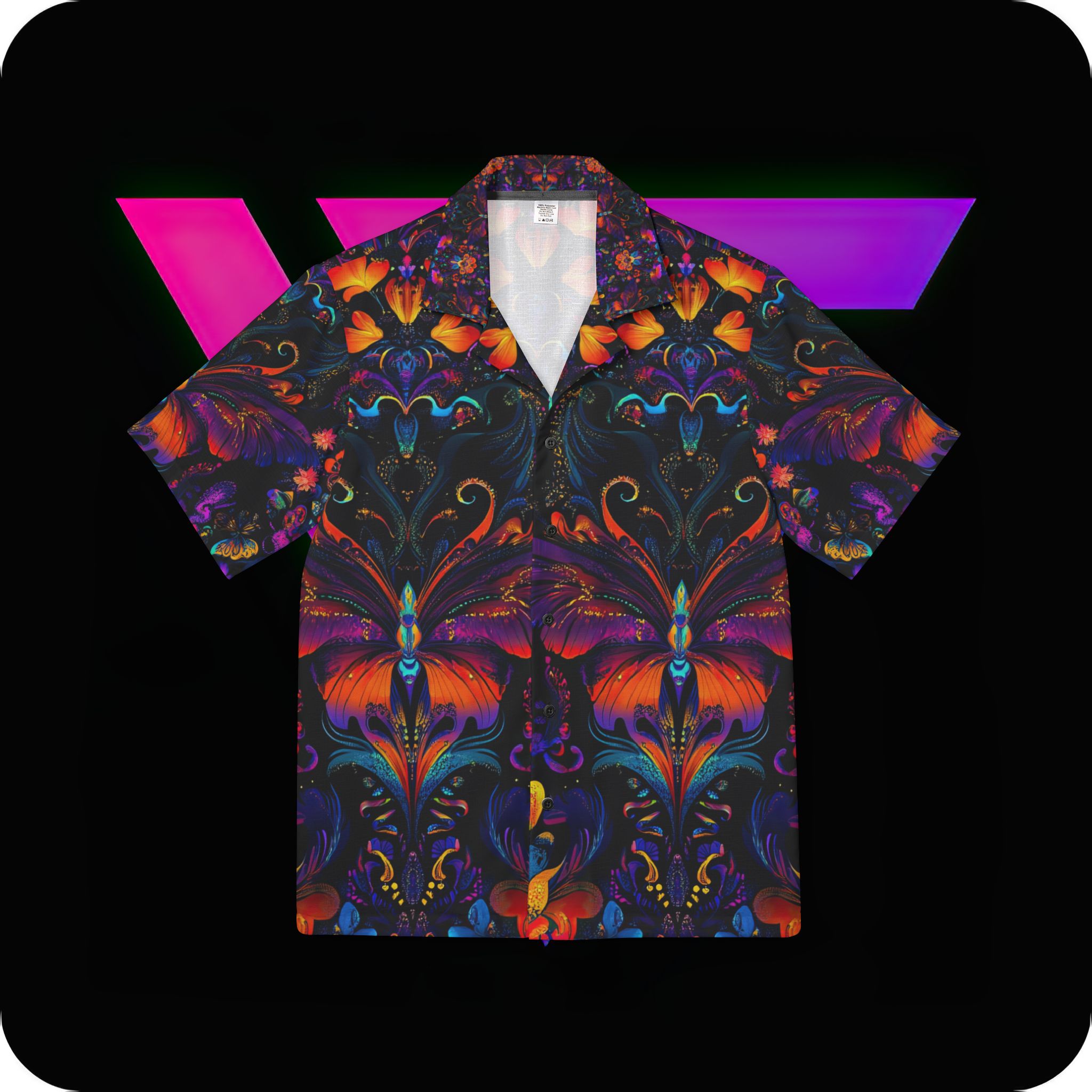 Vibrant Floral Men's Hawaiian Camp Shirt - Perfect for Summer Celebrations - Image 2