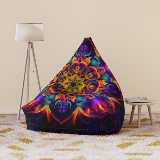 Colorful Bohemian Bean Bag Chair Cover - Vibrant Abstract Design for Cozy Relaxation