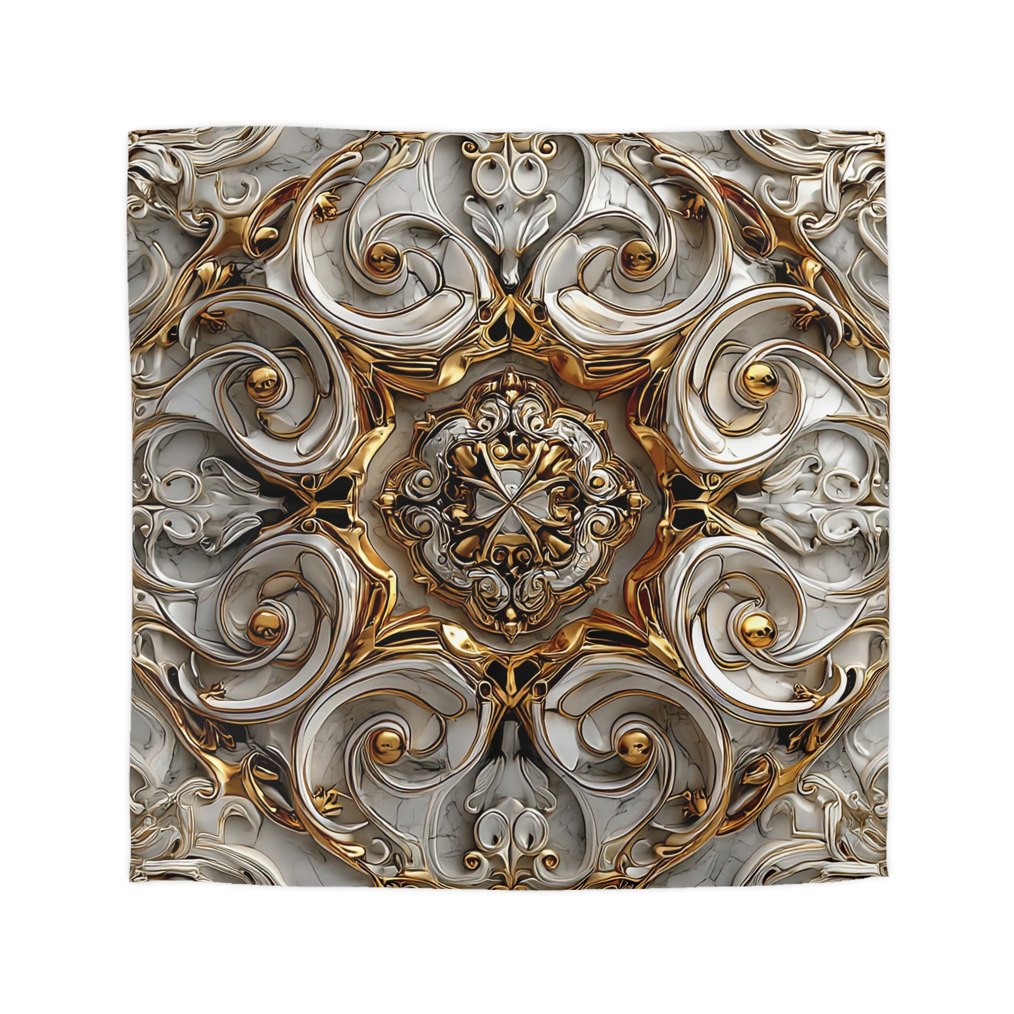 Luxurious Gold Swirl Microfiber Duvet Cover - Elegant Bedding for Home Decor - Image 7