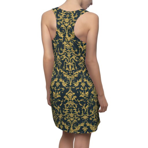 Elegant Gold Floral Women's Racerback Dress