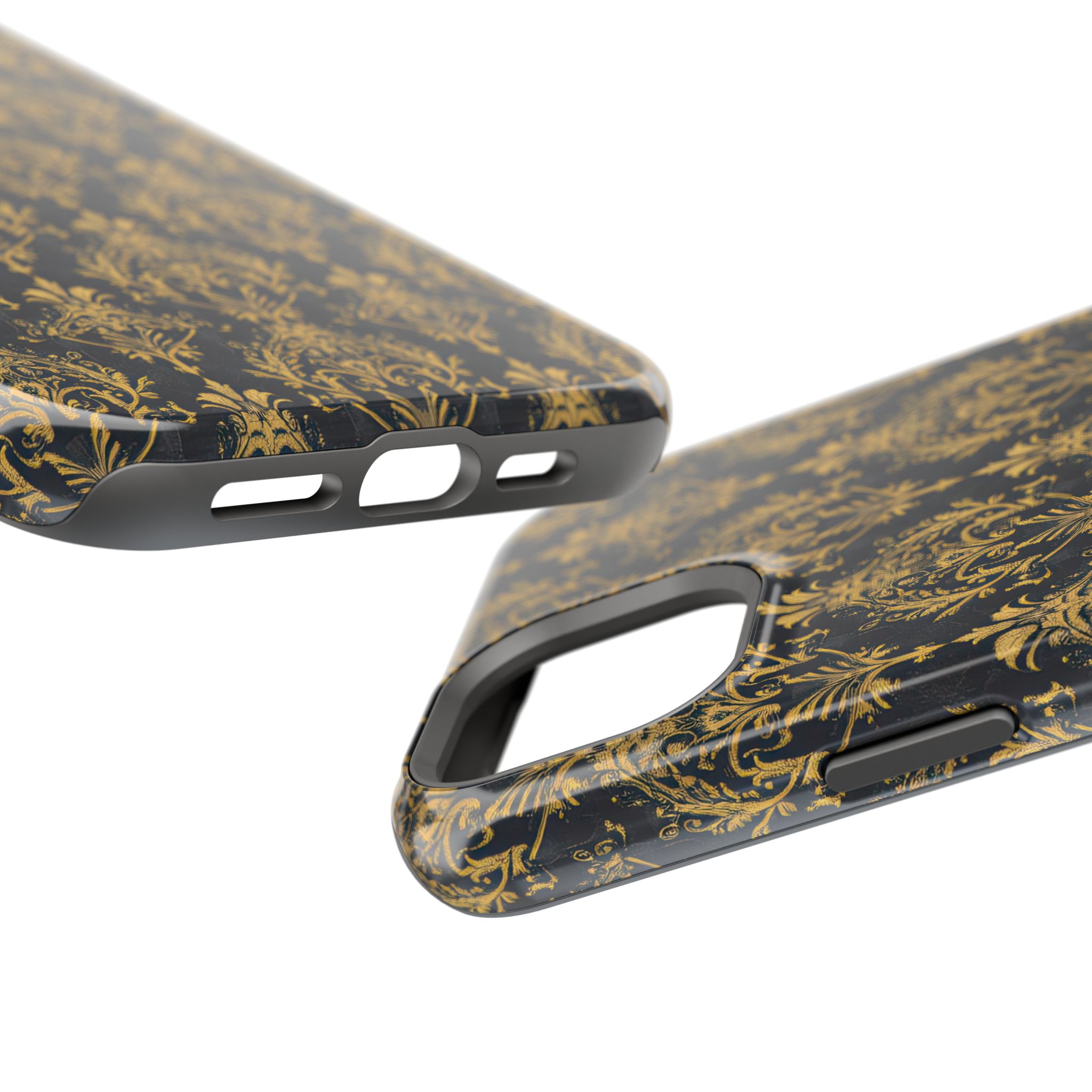 Elegant Gold Floral Magnetic Tough Case - Stylish Protection for Your Phone - Image 87