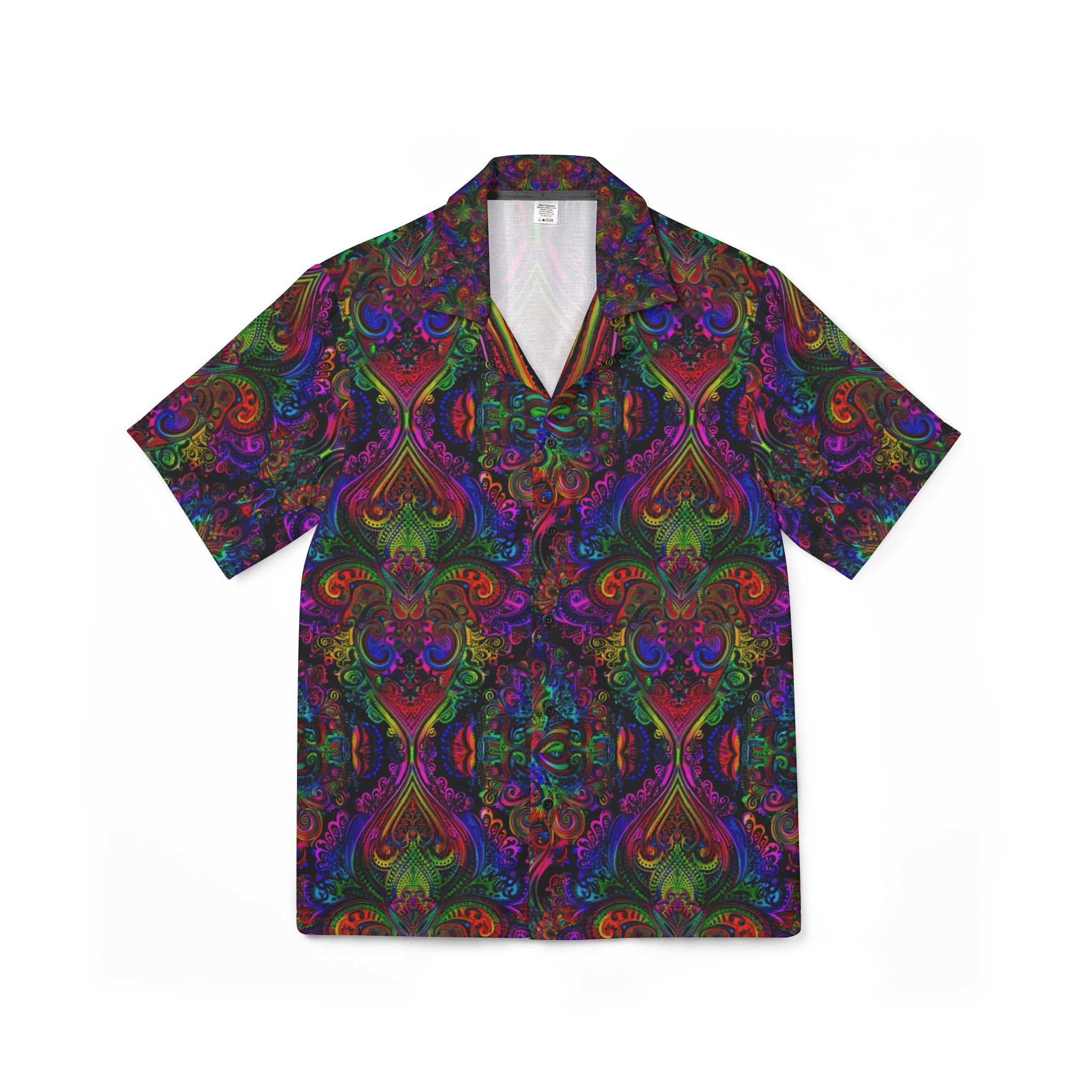 Vibrant Men's Hawaiian Shirt - Colorful Paisley Design for Summer Parties & Vacations - Image 2