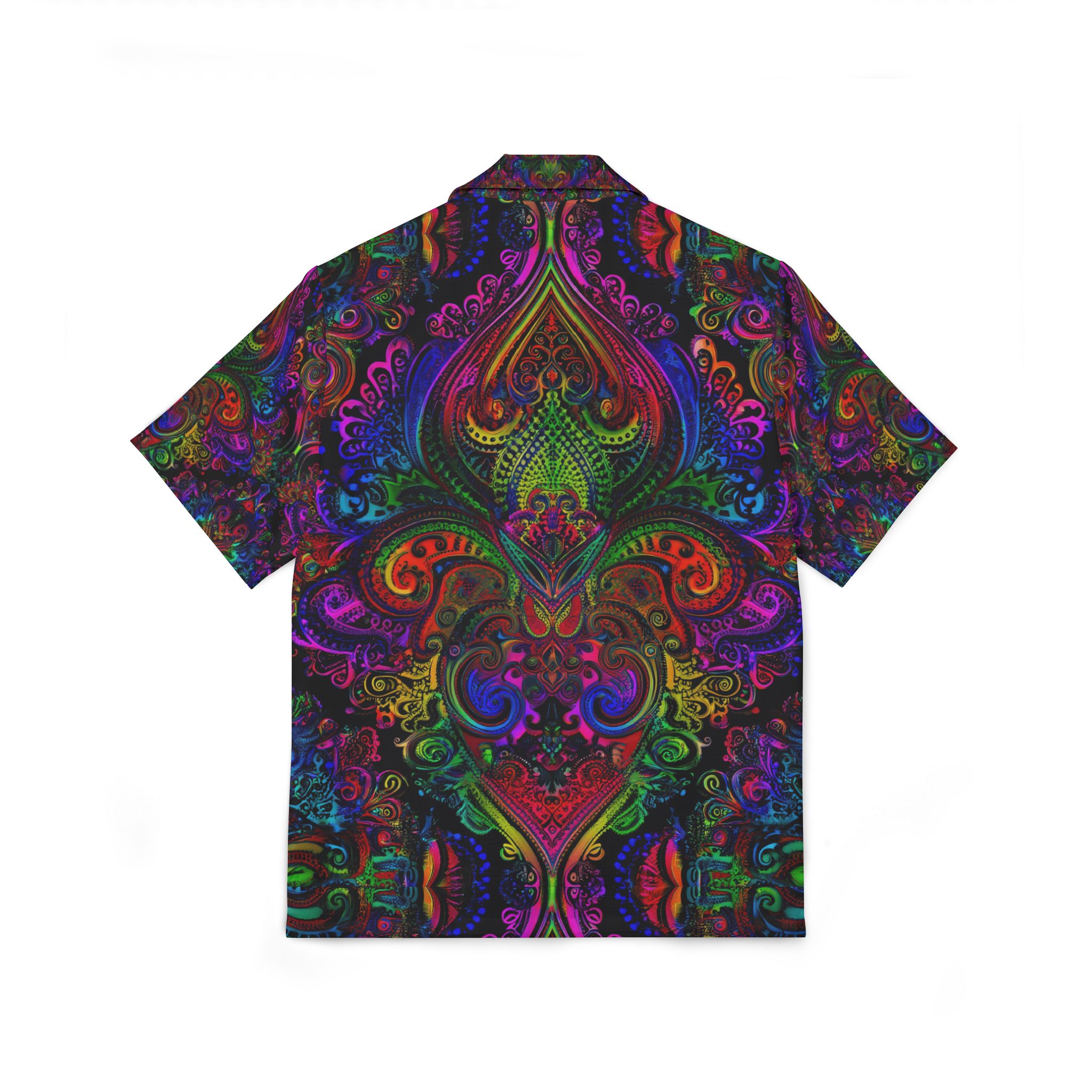 Vibrant Men's Hawaiian Shirt - Colorful Paisley Design for Summer Parties & Vacations - Image 3
