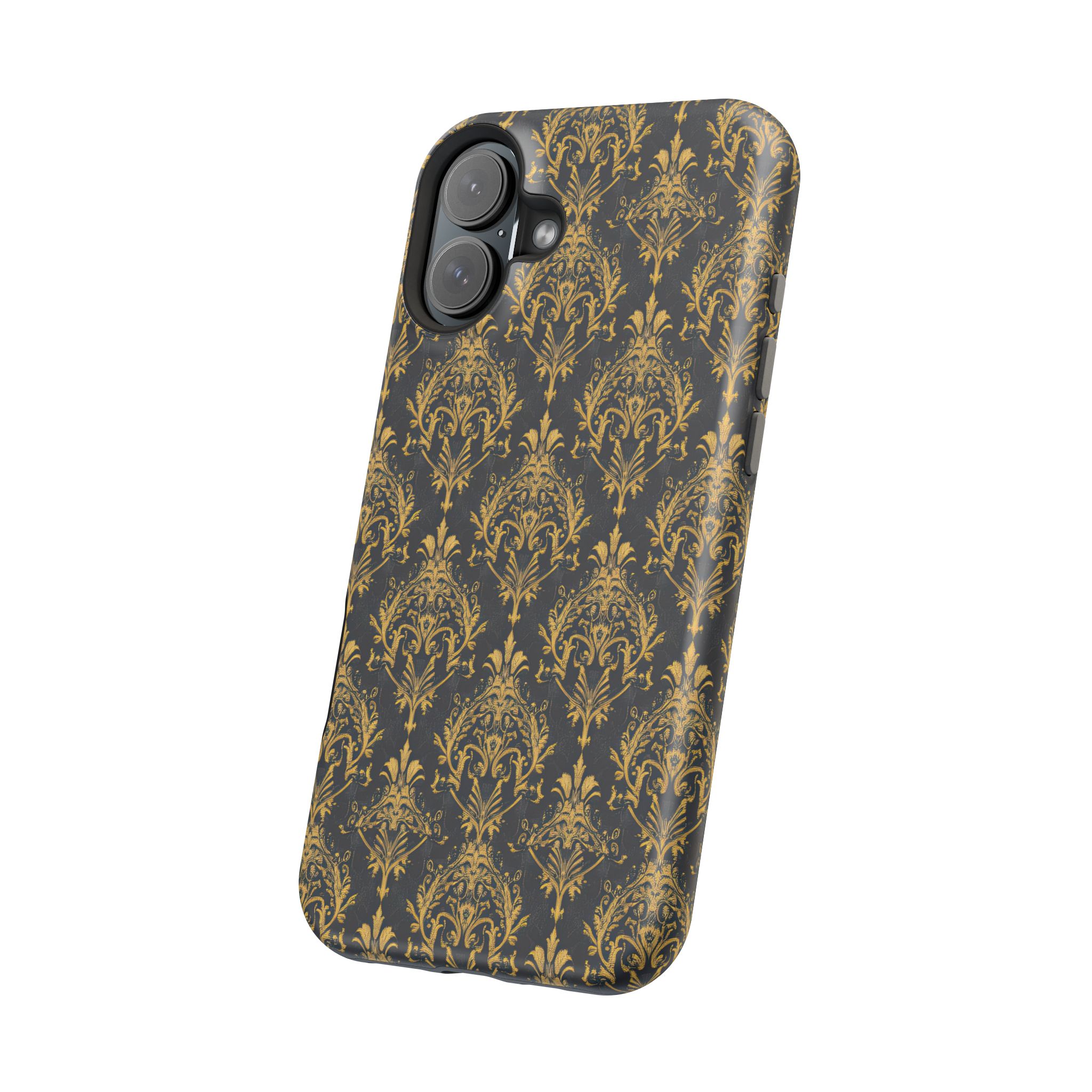 Elegant Gold Floral Magnetic Tough Case - Stylish Protection for Your Phone - Image 114