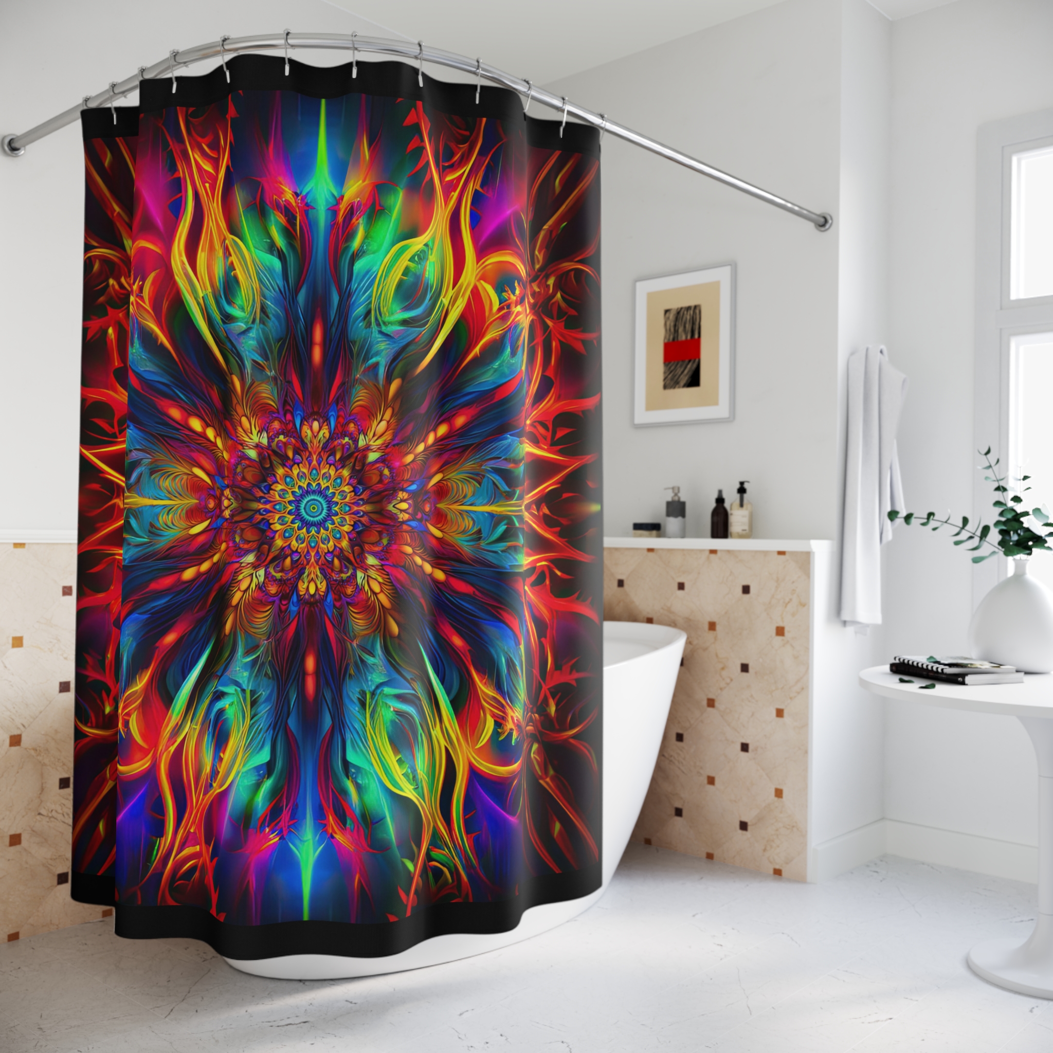 Calming Vibrant Mandala Shower Curtain