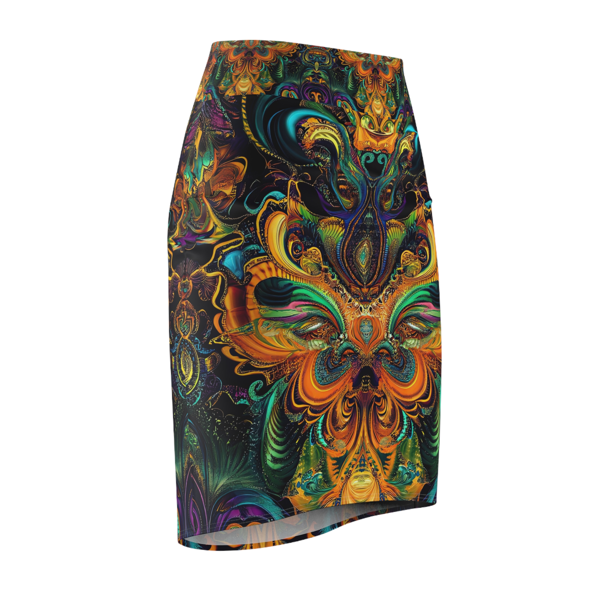 Vibrant Women Pencil Skirt - Colorful Bohemian Print for Casual and Party Wear - Image 4
