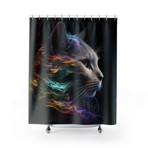 House of Trippers Super Model Kitty Shower Curtains ( Watch me on the cat walk)