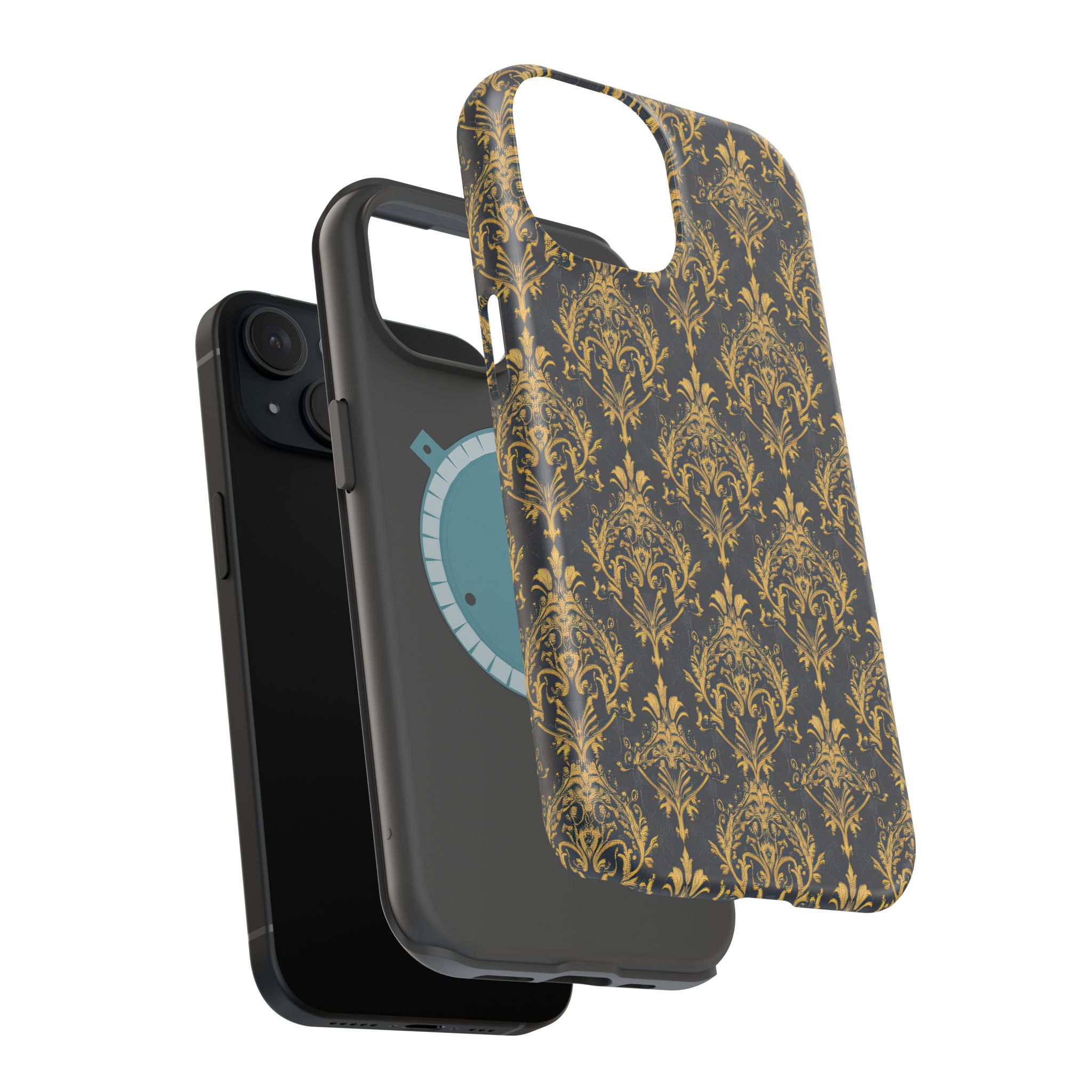Elegant Gold Floral Magnetic Tough Case - Stylish Protection for Your Phone - Image 76