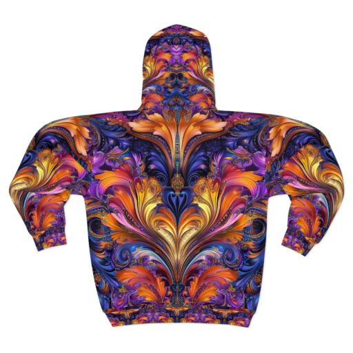 Vibrant Artistic Unisex Zip Hoodie - Colorful Floral Design