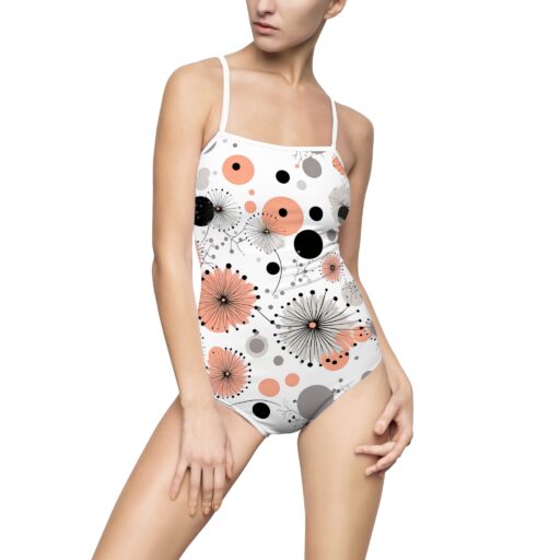 Vintage Grapefruit Colored Polka Dot  Women's One-piece Swimsuit (AOP)