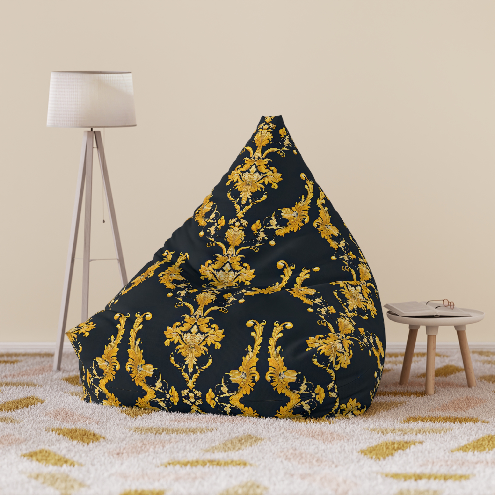 Elegant Floral Bean Bag Chair Cover - Cozy Home Decor