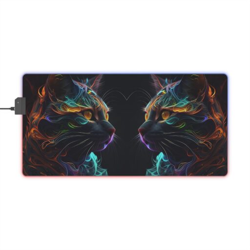 House of Trippers Focused Kitty LED Gaming Mouse Pad (Kitty's gonna get you)