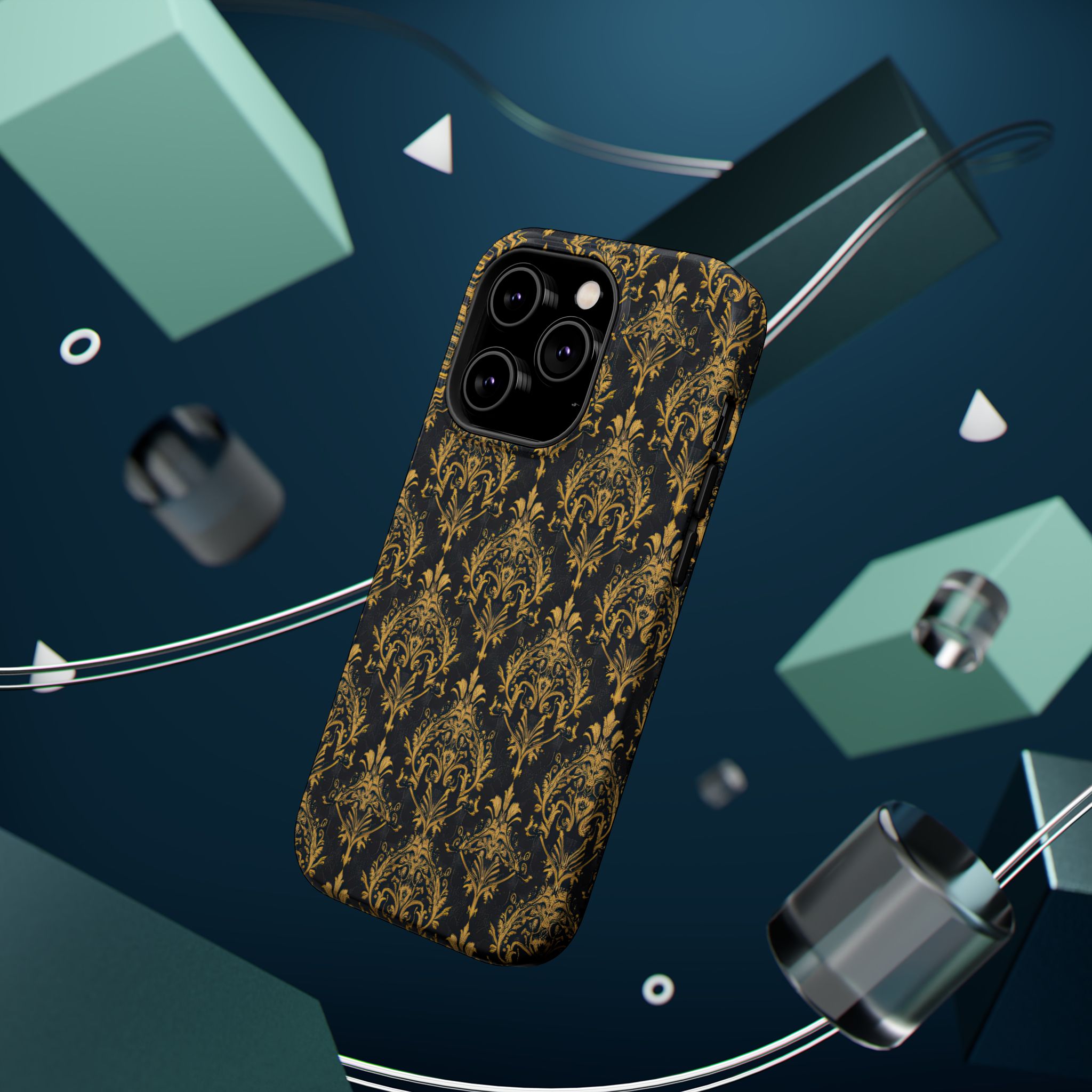 Elegant Gold Floral Magnetic Tough Case - Stylish Protection for Your Phone - Image 15
