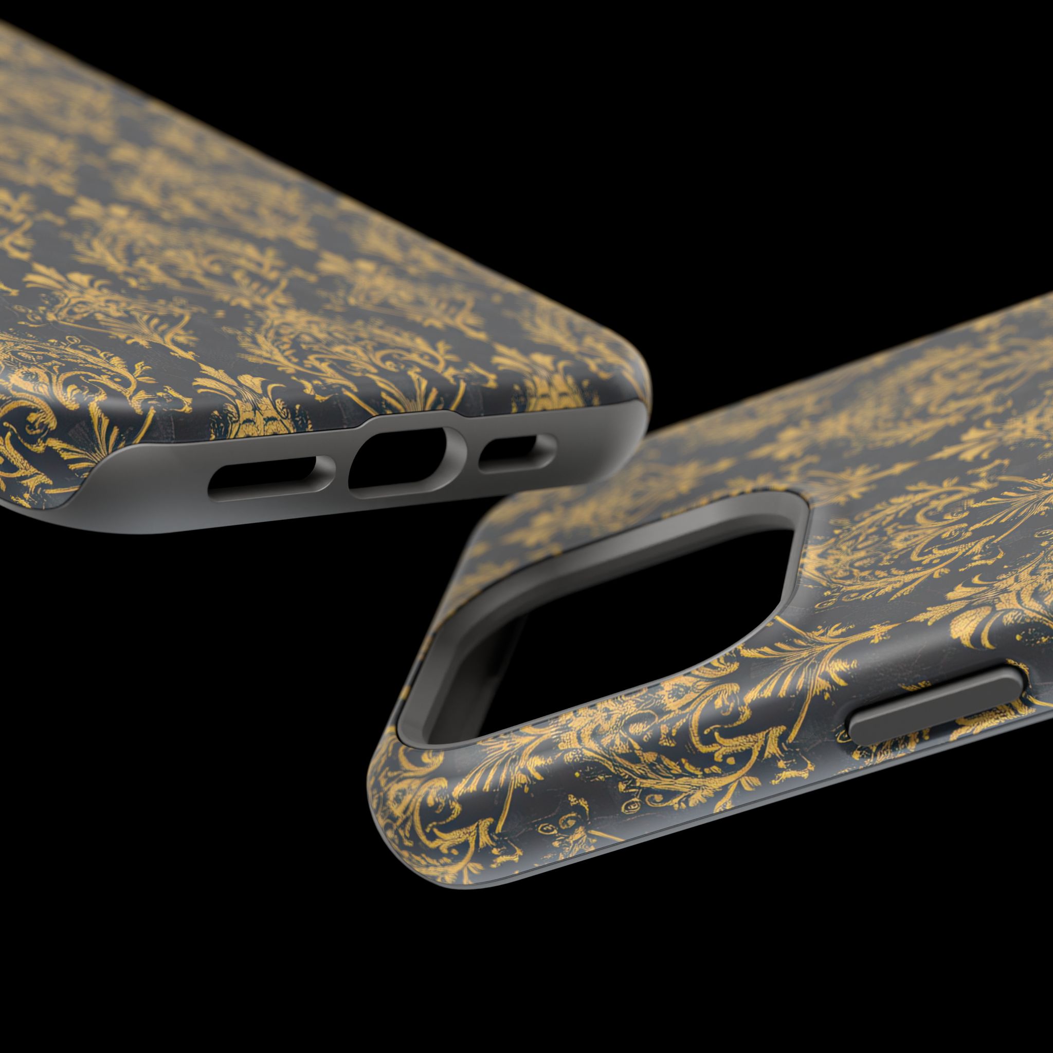 Elegant Gold Floral Magnetic Tough Case - Stylish Protection for Your Phone - Image 99