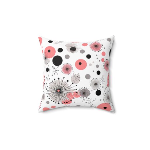 Vintage Rose Polka Dot Spun Polyester Square Pillow
