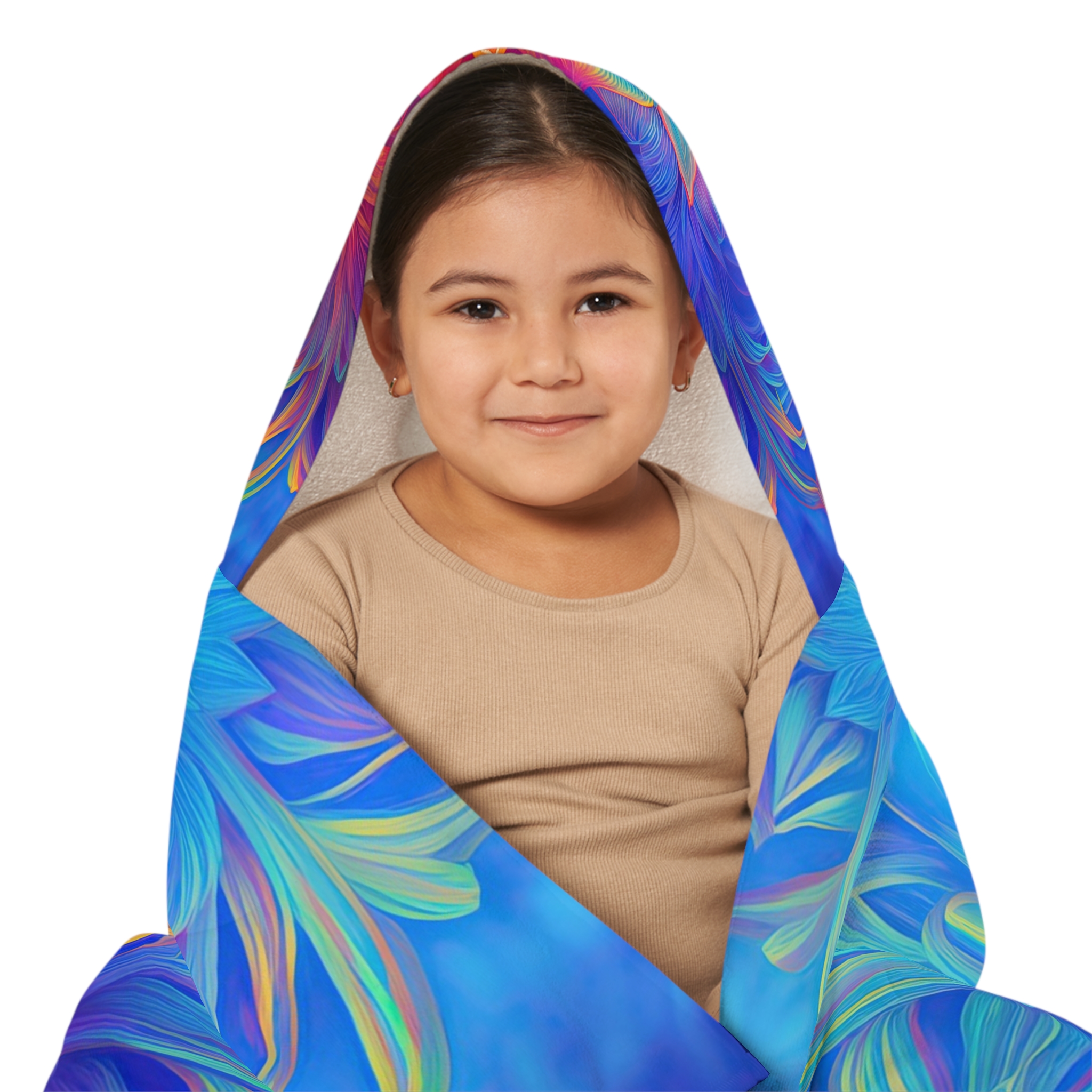 Vibrant Floral Youth Hooded Towel - Perfect for Bath Time and Beach Fun - Image 8