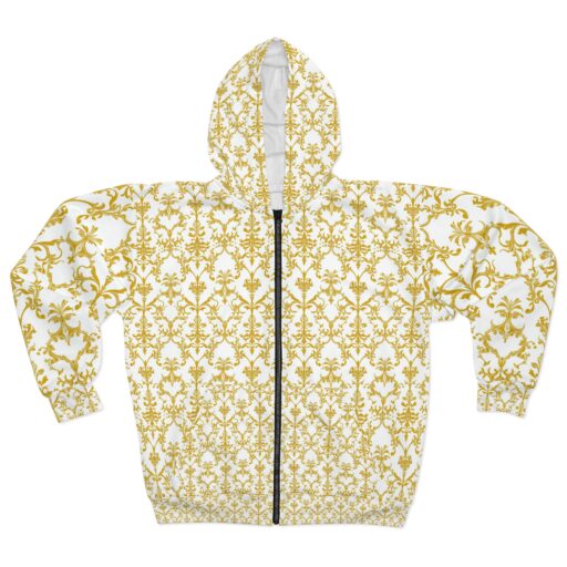 Elegant Floral Unisex Zip Hoodie for Cozy Styling