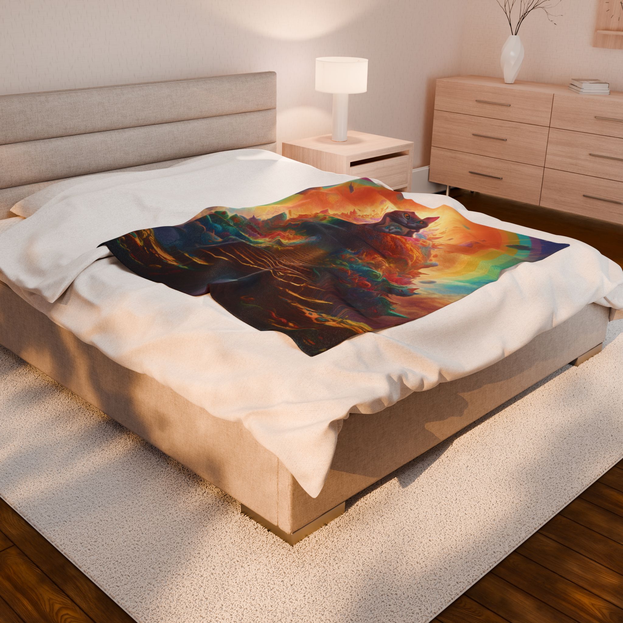 Cute Kitty Kingdom Velveteen Plush Blanket House of Trippers - Image 8